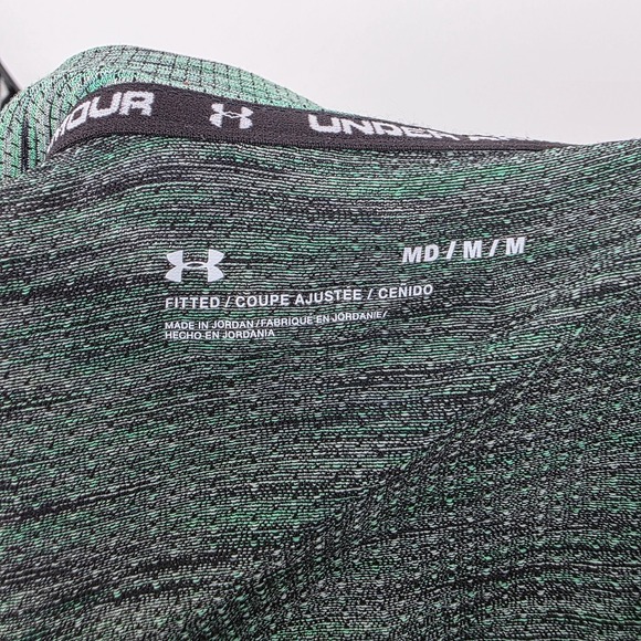 Men's Under Armour Long Sleeve Green Seamless Half Zipper Medium - Picture 5 of 7